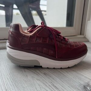 Faux snake skin red tennis shoes
